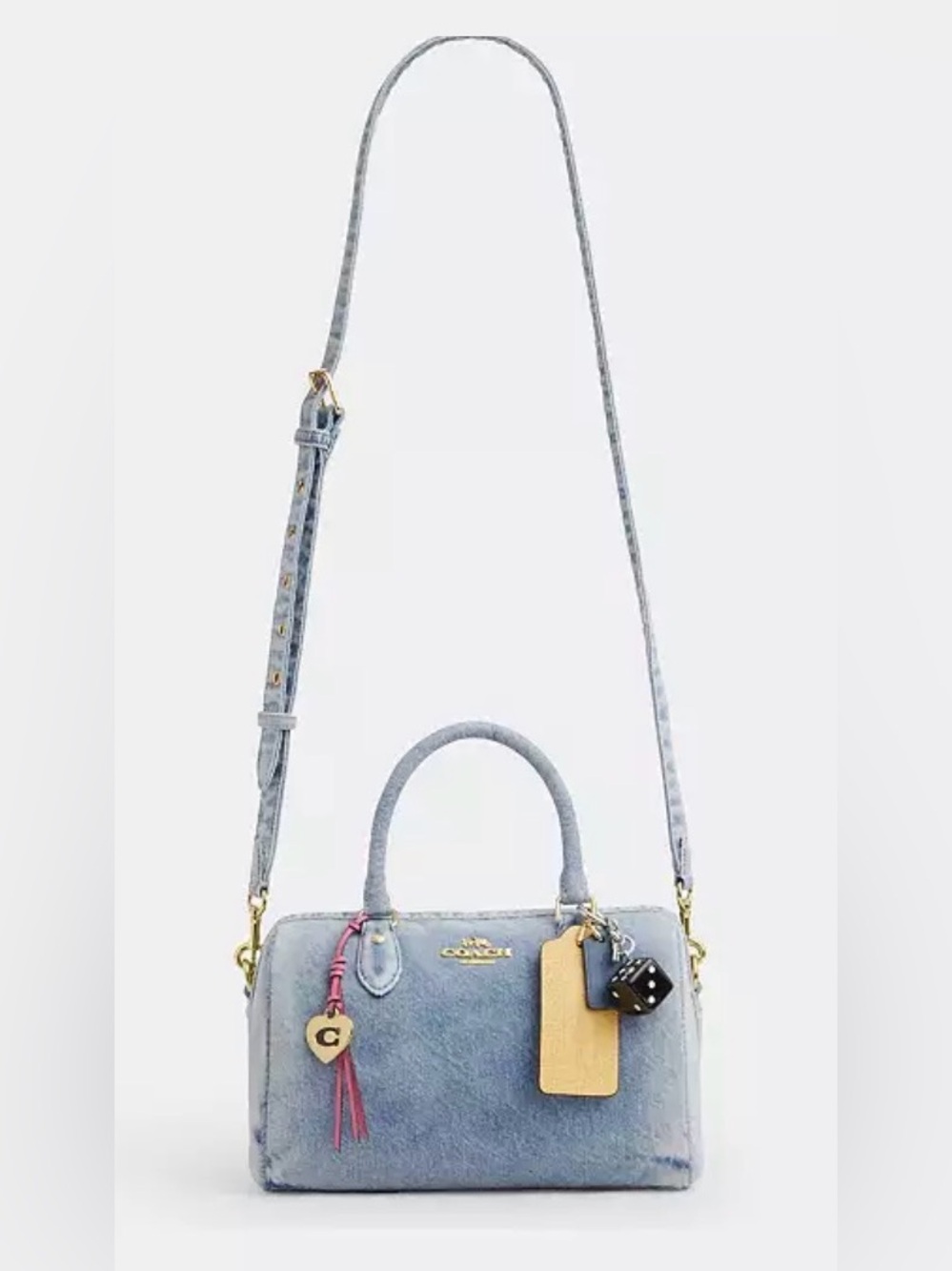 Rowan Satchel Bag
In Loved Denim With Charms - Picture 8 of 15